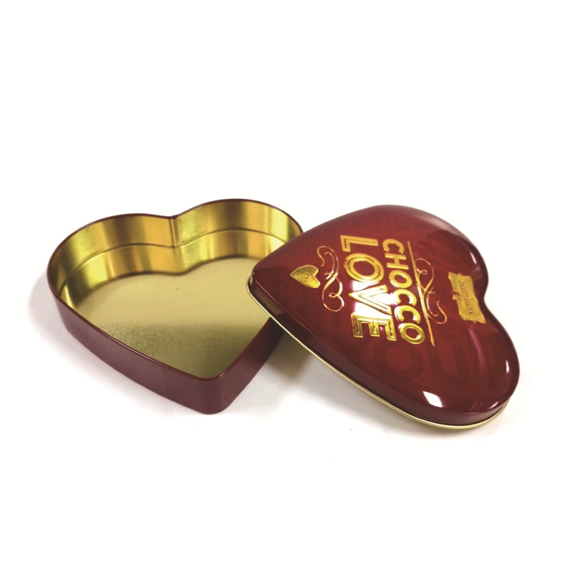 Custom Valentine′s Day Wedding Heart Shaped Jewelry Gift Candy Chocolate Tin