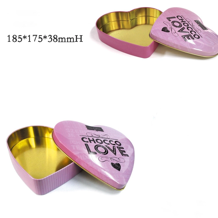 Custom Valentine′s Day Wedding Heart Shaped Jewelry Gift Candy Chocolate Tin