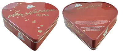 심장 모양 상자 주문 금속 사탕 음식 급료 물자 포장 초콜렛 주석